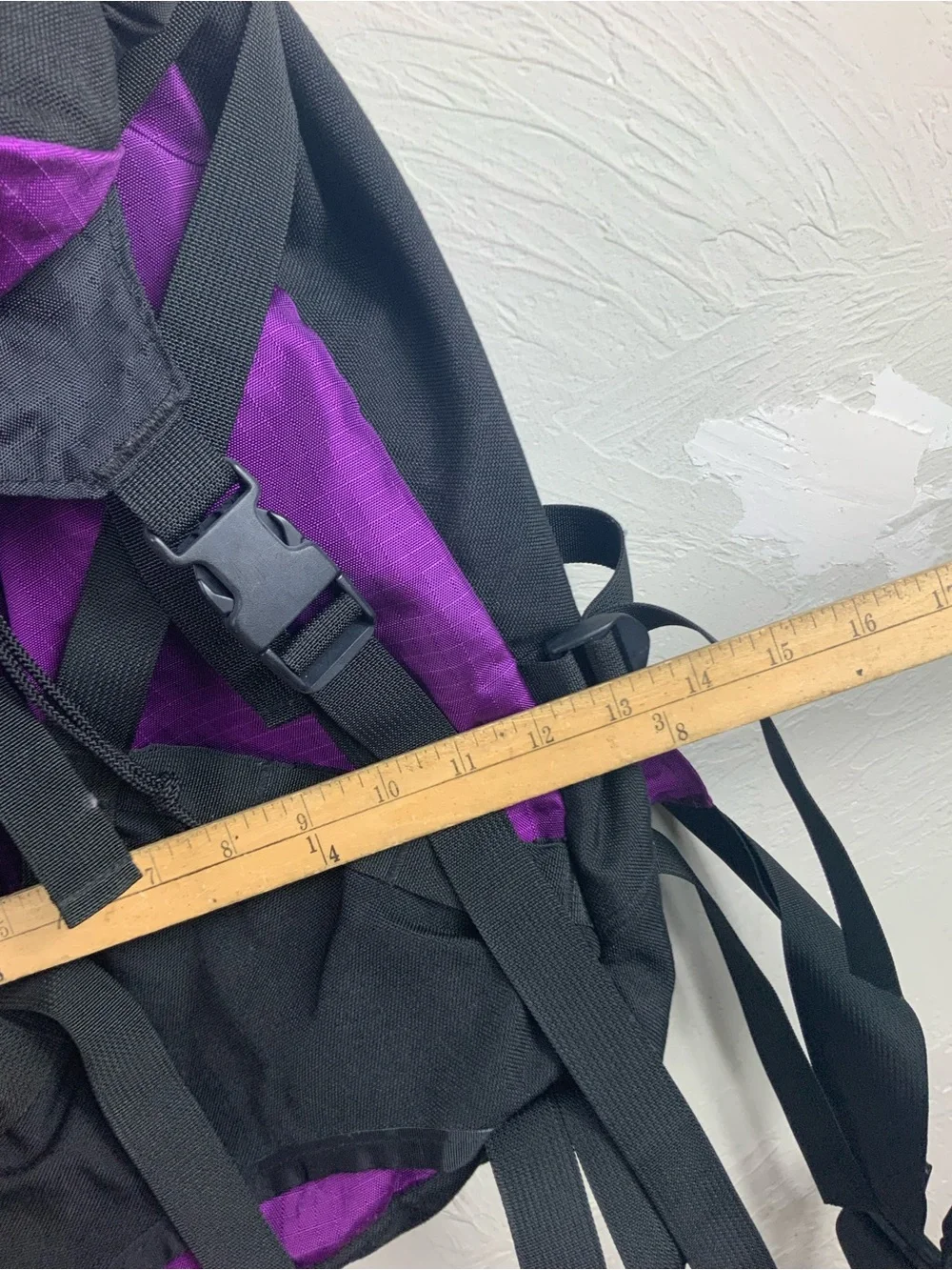 The North Face Backpack Vintage Purple Black Pack Rucksack Hiking Camping Large